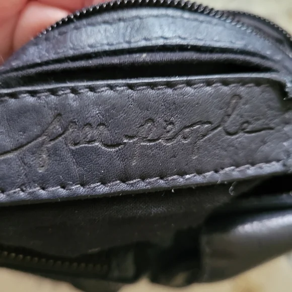 Free People Black Leather Crossbody Bag. Pouch. Fanny Bag.Size 11"×5". - Picture 9 of 11